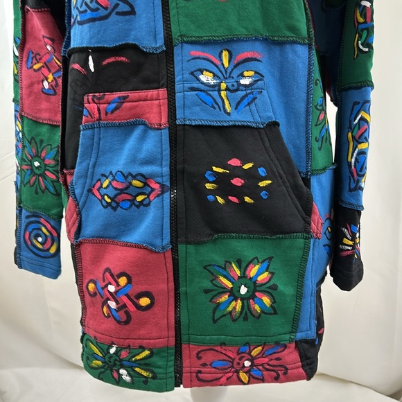 Himalayan Gifts Patchwork Zip-Up Hoodie Size Medium - Picture 8 of 15